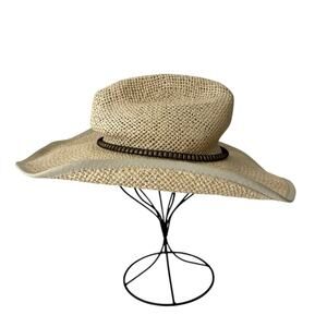 STEVE MADDEN Straw Hat One Size Festival Cowboy Western Inspired Moldable Brim
